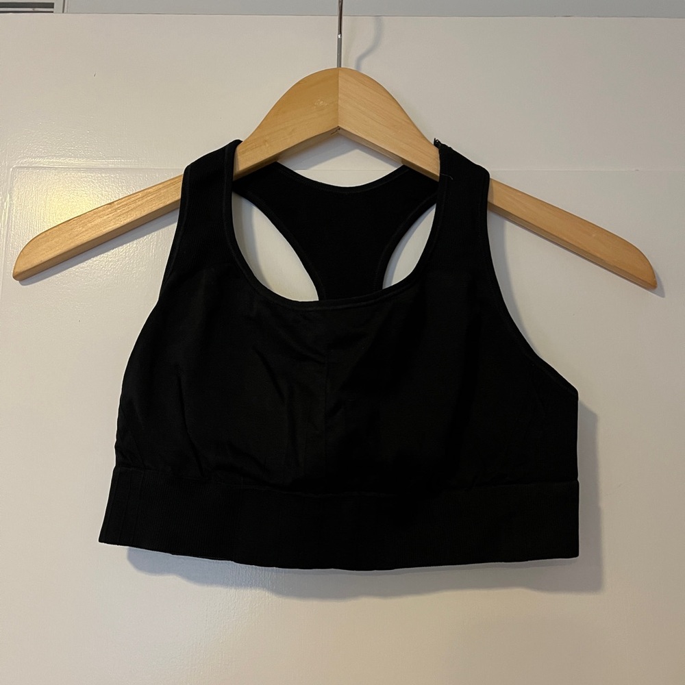 Black Racerback Sports Bra - Women